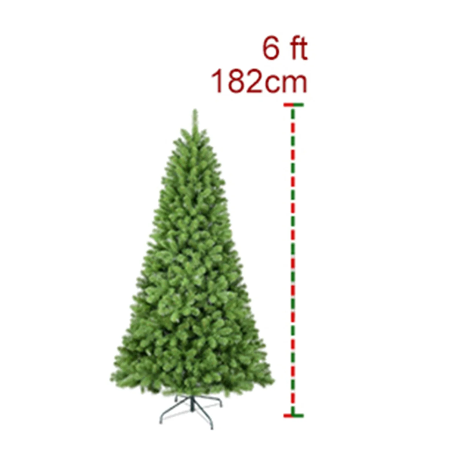 

6FT Artificial Christmas Tree with Metal Stand Base Memory Wire 760 Branch Tips PVC Holiday Decoration Xmas Tree for Home Office