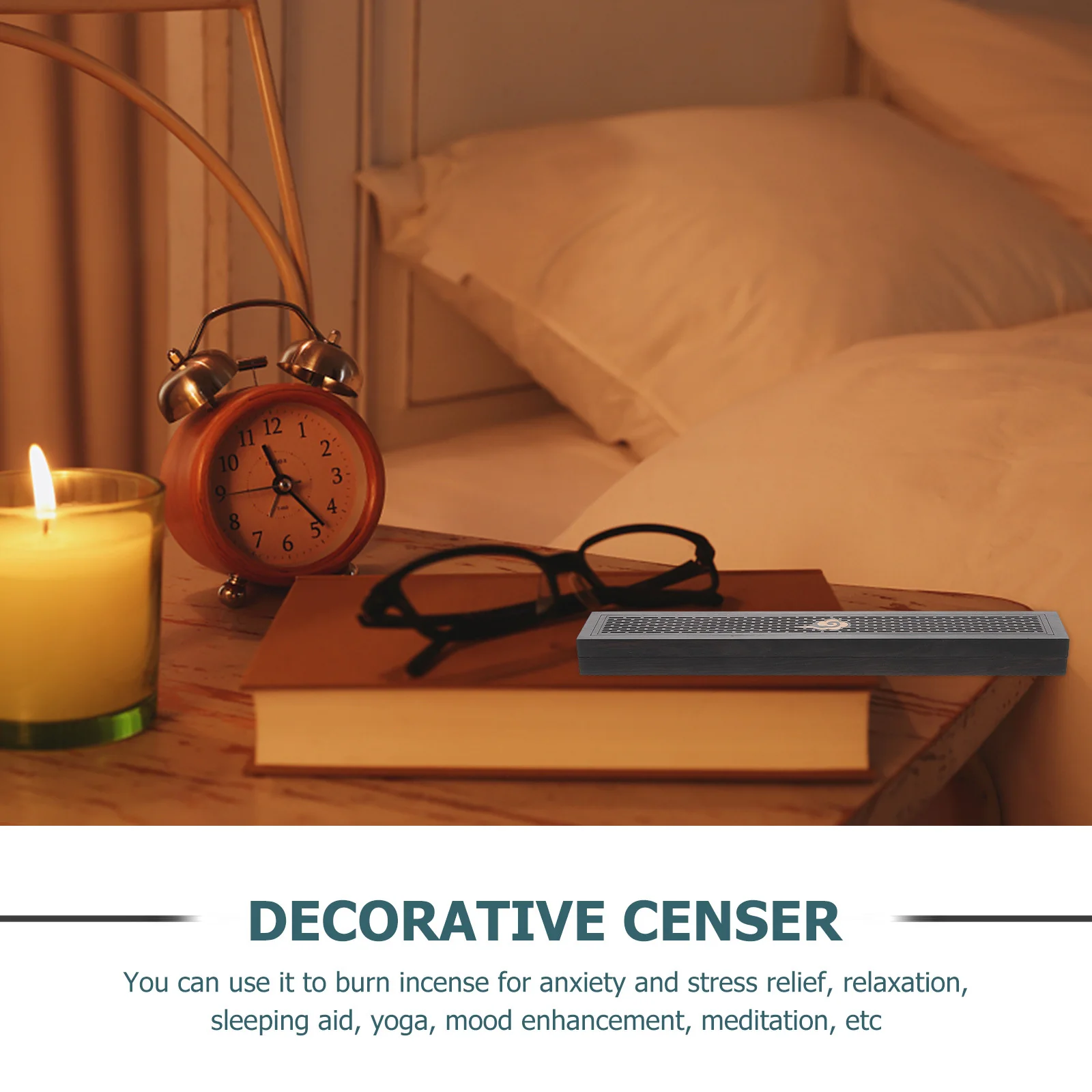 

Blackwood Wooden Incense Burner Chinese Style Censer Aromatherapy Home Decor Incense Holder for Relaxation Meditation Stress