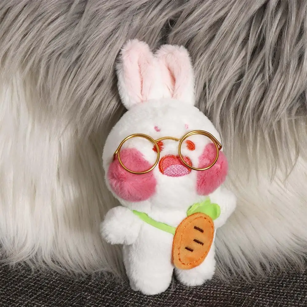 Plush Keyring Glasses Rabbit Plush Rabbit Pendant Radish Hyaluronic Acid Glasses Rabbit Toy Korean Style 15cm Kids Toys