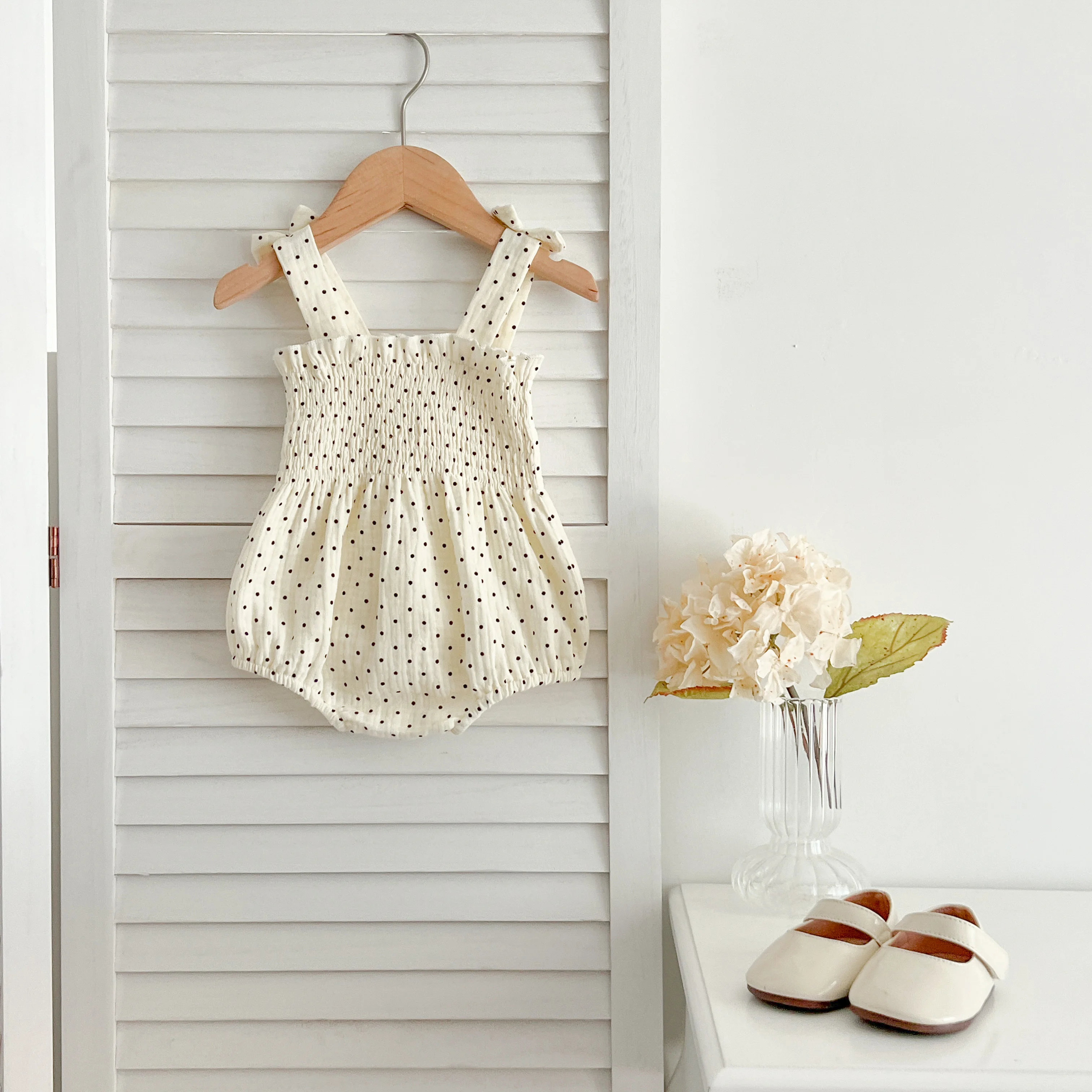 Sommer Outfit Kinder Baby Kleidung Baumwolle Ärmellose Strampler Neugeborene Mädchen Kleidung Kleinkinder Blume Bogen Kinder einteiliges Bodys – Detail 4