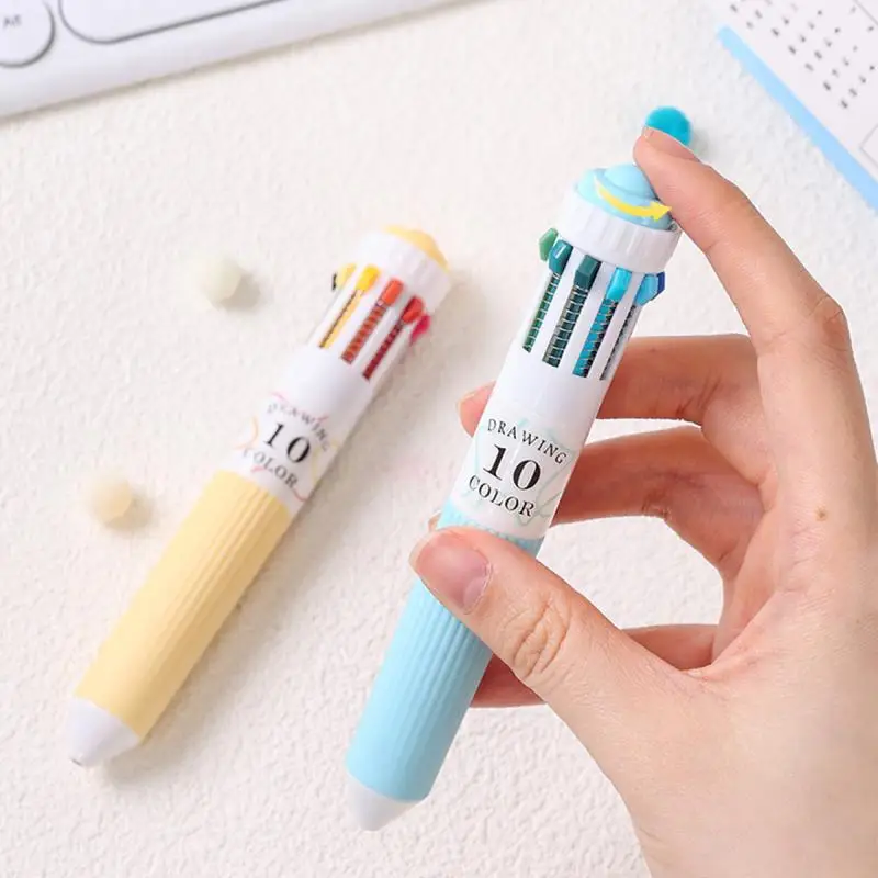28 Colors Multicolor Ballpoint Pen Set 0.8mm, 10-in-1 Colored Pens Fine Point Retractable Ballpoint Pens for Office School
