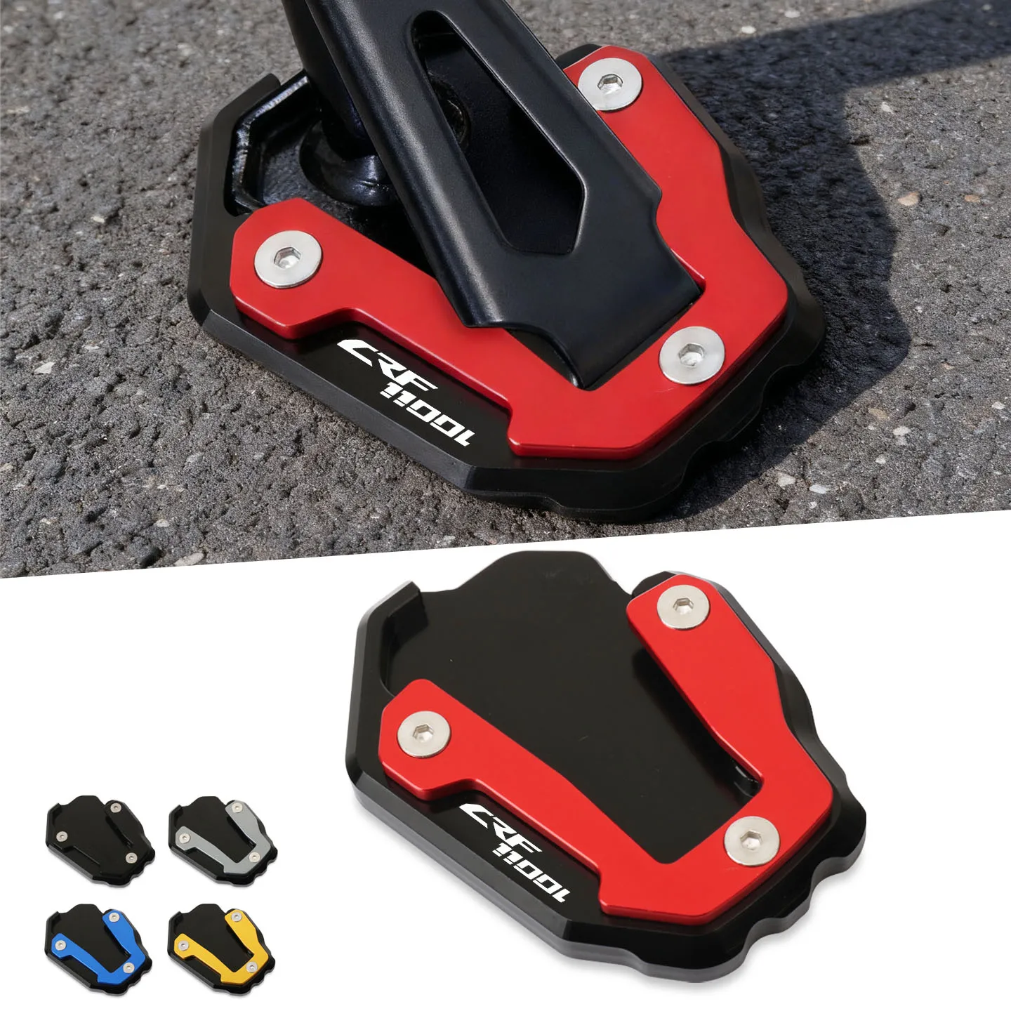 

Motorcycle CNC Kickstand Foot Side Stand Extension Pad Support Plate Enlarge Stand For CRF1100L CRF 1100L Africa Twin 2021-2025