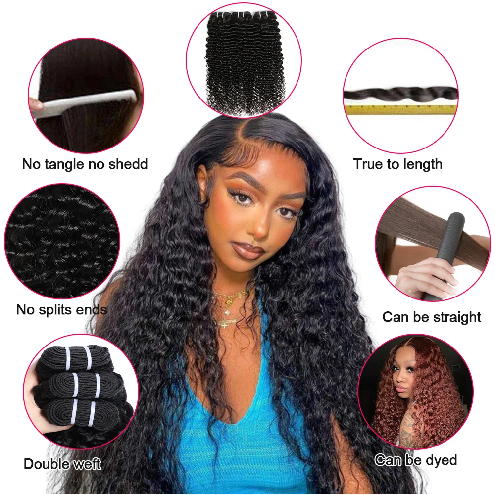 Megeen capelli brasiliani 10-32 pollici capelli Remy 100% estensioni dei capelli umani ricci 1/3/4 fasci di capelli doppia trama tessuto capelli per le donne