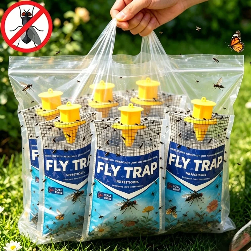 Outdoor Hanging Fruit Fly Trap Bag Flying Killer Non-Toxic Mosquito Fly Catcher Traps Bags Garden Farm Orchard Pest Control Tool