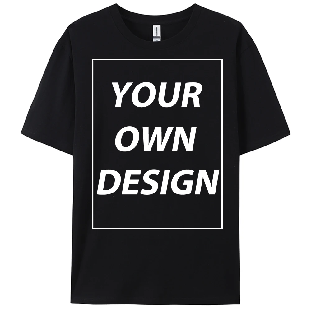 Aangepaste uw logo print zomer cool retro T-shirt katoen casual losse korte mouw basics mode tee zacht ademend streetwear