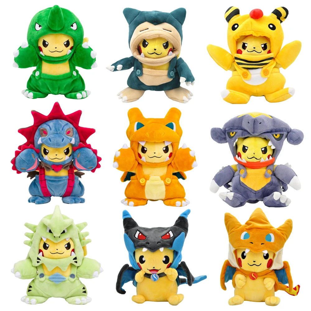 

Pokemon Pikachu Gengar плюшевая игрушка для косплея Charizard Snorlax Garchomp Tyranitar Hydreigon аниме Eevee Lapras Morpeko Peluche кукла