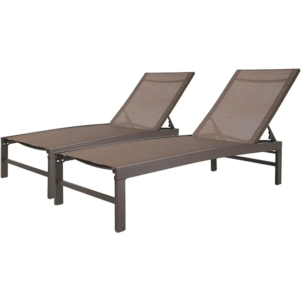 

Outdoor Recliners, Adjustable Chaise Lounge Chair, Curved Design, All Weather for Patio, Outdoors Garden Loungers