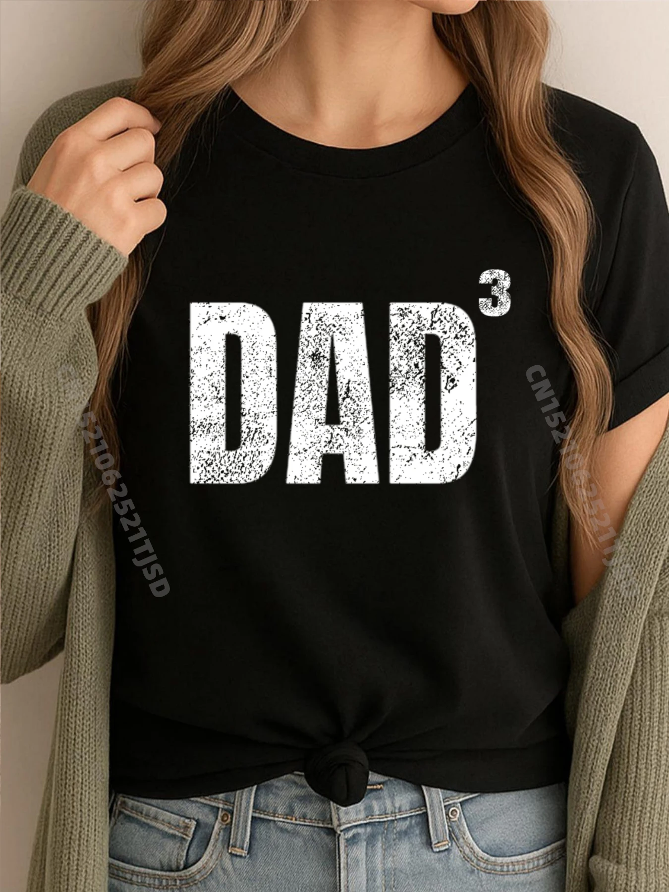 

Рубашка Dad Cubed Dad Of Three Quote Рождественская уличная одежда в стиле хип-хоп Футболки с принтом в стиле аниме