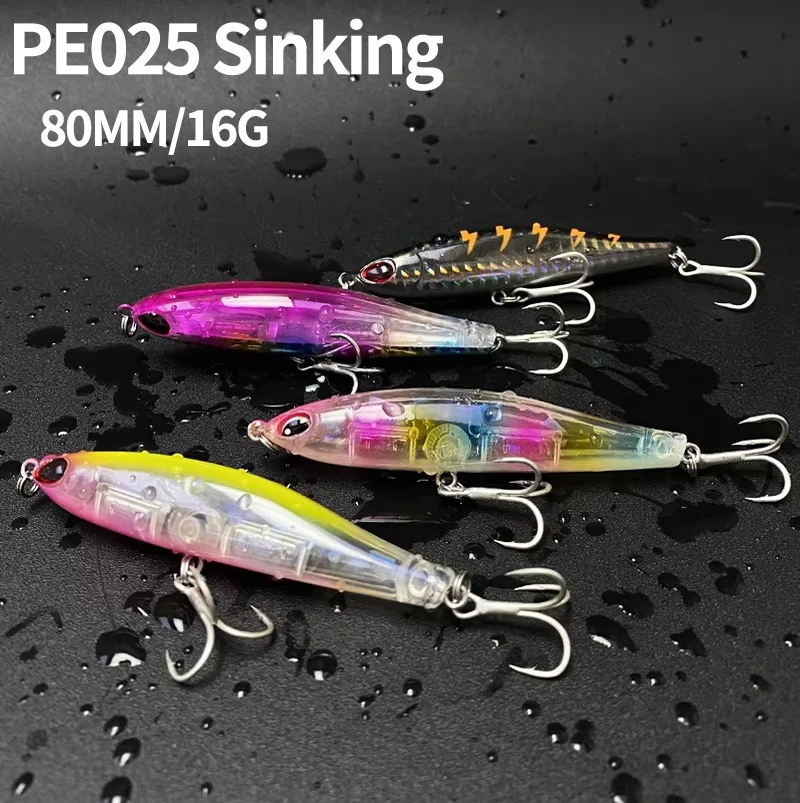 

16g 80mm Pencil Slow Sinking Fishing Lure Bass Trout Artificial Hard Bait Saltwater Trolling Pesca Wobbler Fishing Supplies Gode