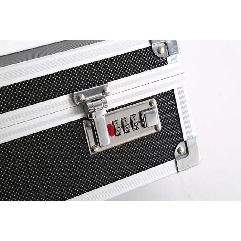 Aluminum Storage Box - Foam Liner, Toolbox Organizer with Shoulder Strap, 50cm Long X 12cm Wide X 12cm High