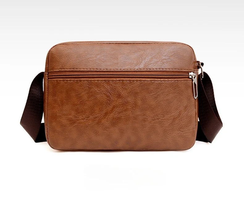 New Pu Leather Fashionable Men's Crossbody Bag, Large-capacity Men's Single-shoulder Bag, Casual Multi-layer Mobile Phone Bag