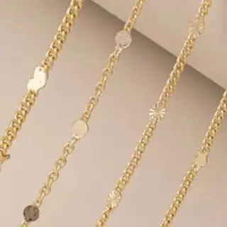 

14k Gold-plated DIY Chain Material Heart-shaped Five-pointed Star round Sunflower Cross Handmade Jewelry Loose Chain for Craftin