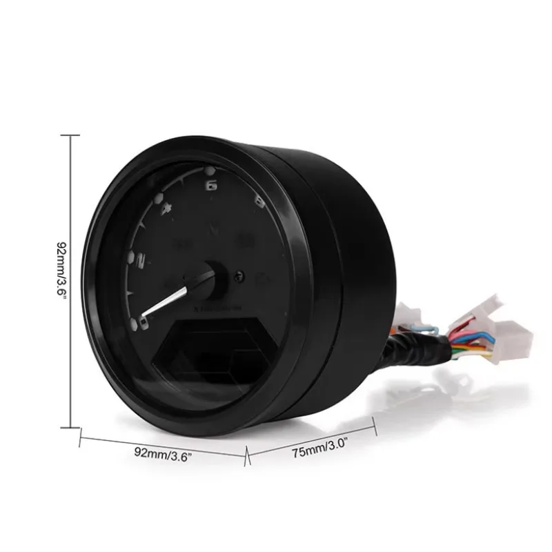 HD Digital Motorcycle Meter Panel New Speedometer 199MPH KM/H ODO 12000RPM Gear Indicator Tachometer with Alarm Light Display