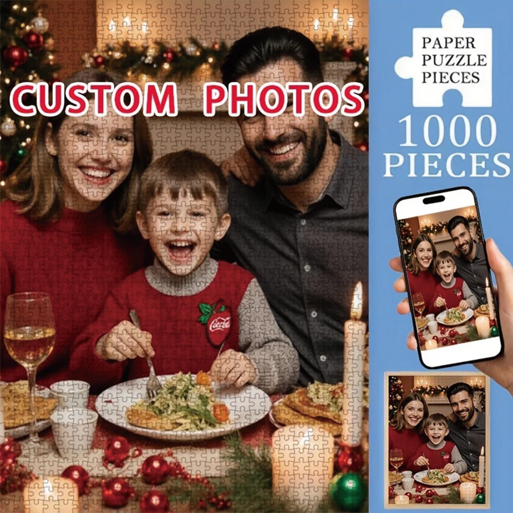 35/300/500/1064pcs Personalized Custom Photo Puzzle Festival Group Photo Multiple Sizes Available