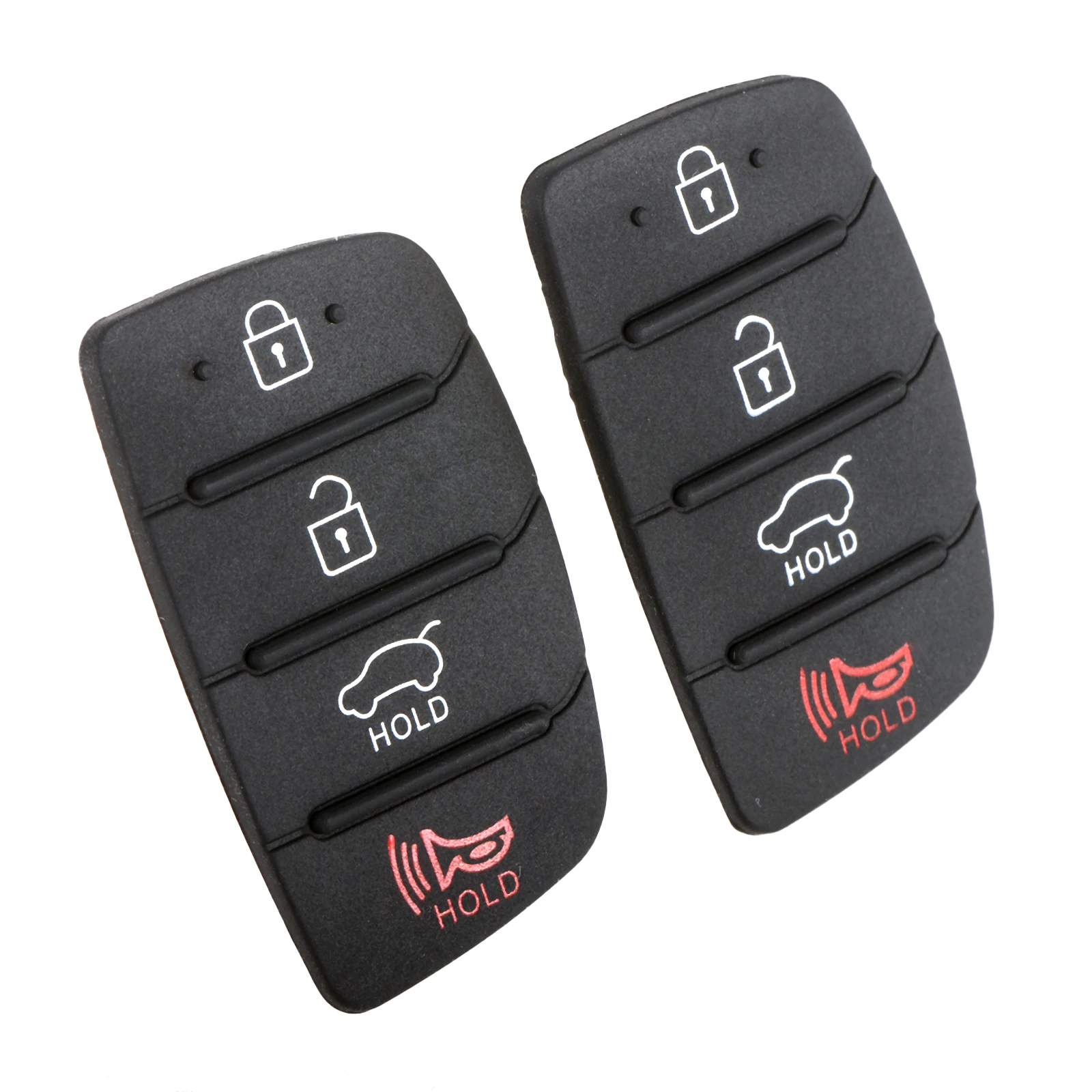 2Pcs 4 Button Key Fob Cover Rubber Pad Fit for Hyundai Santa Fe Sport Sonata 2013-2018 Keyless Remote Control Car Key Fob Case
