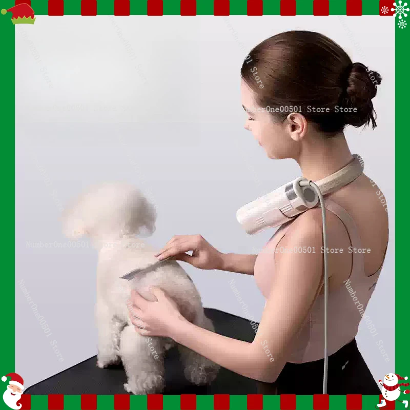 H1 Neck Pet Hair Dryer Negative Ion Cat Dog Quiet Blower with  Detection  Lamp