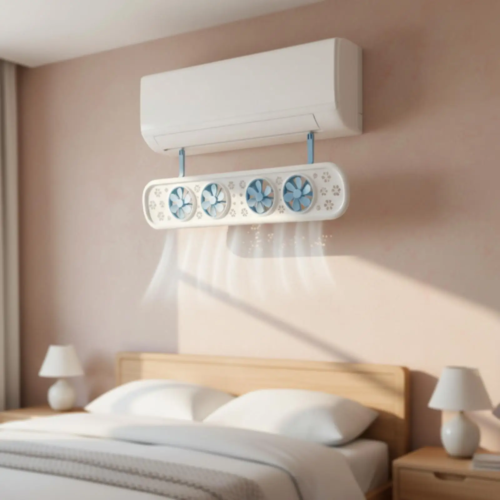 Air Conditioner Wind Deflector with Fan Outlets Wall-Mounted Air Conditioning