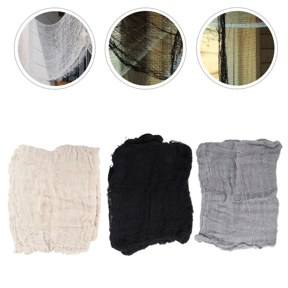 

3Pcs Halloween Creepy Gauze Cloth Haunted Props Terror Scene Layout Spooky Fabric Cloth Halloween Party Supplies