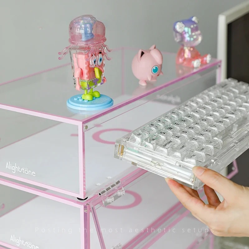 

Acrylic Keyboard Display Stand Multi-layer Desktop Organizer for Mechanical Keyboards Gaming Mice Car Model Placement