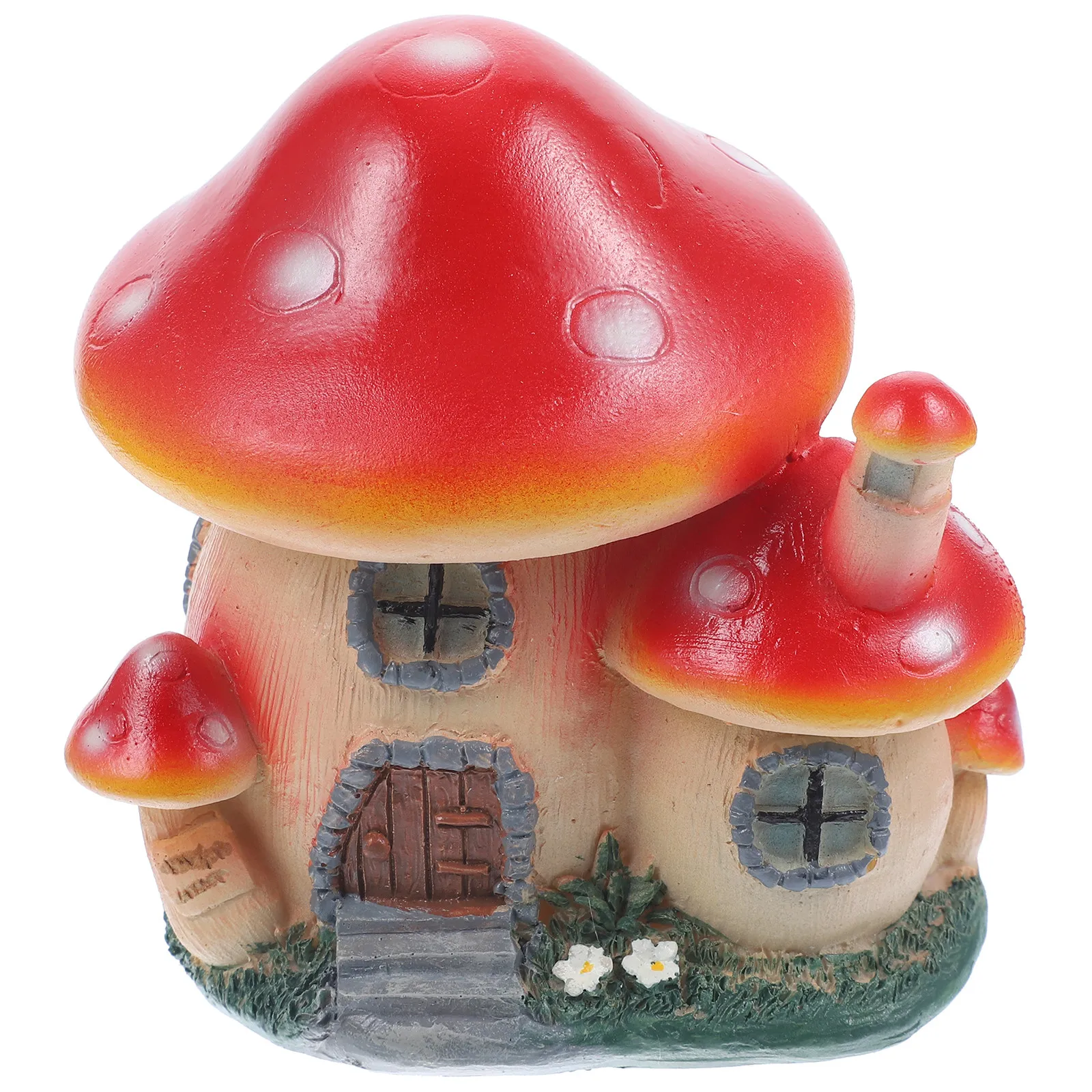 Fairy Mushroom Resin Statue Cartoon Tiny Miniature Garden Lawn Ornament Desktop Micro Landscape Decor Tiny Figurines