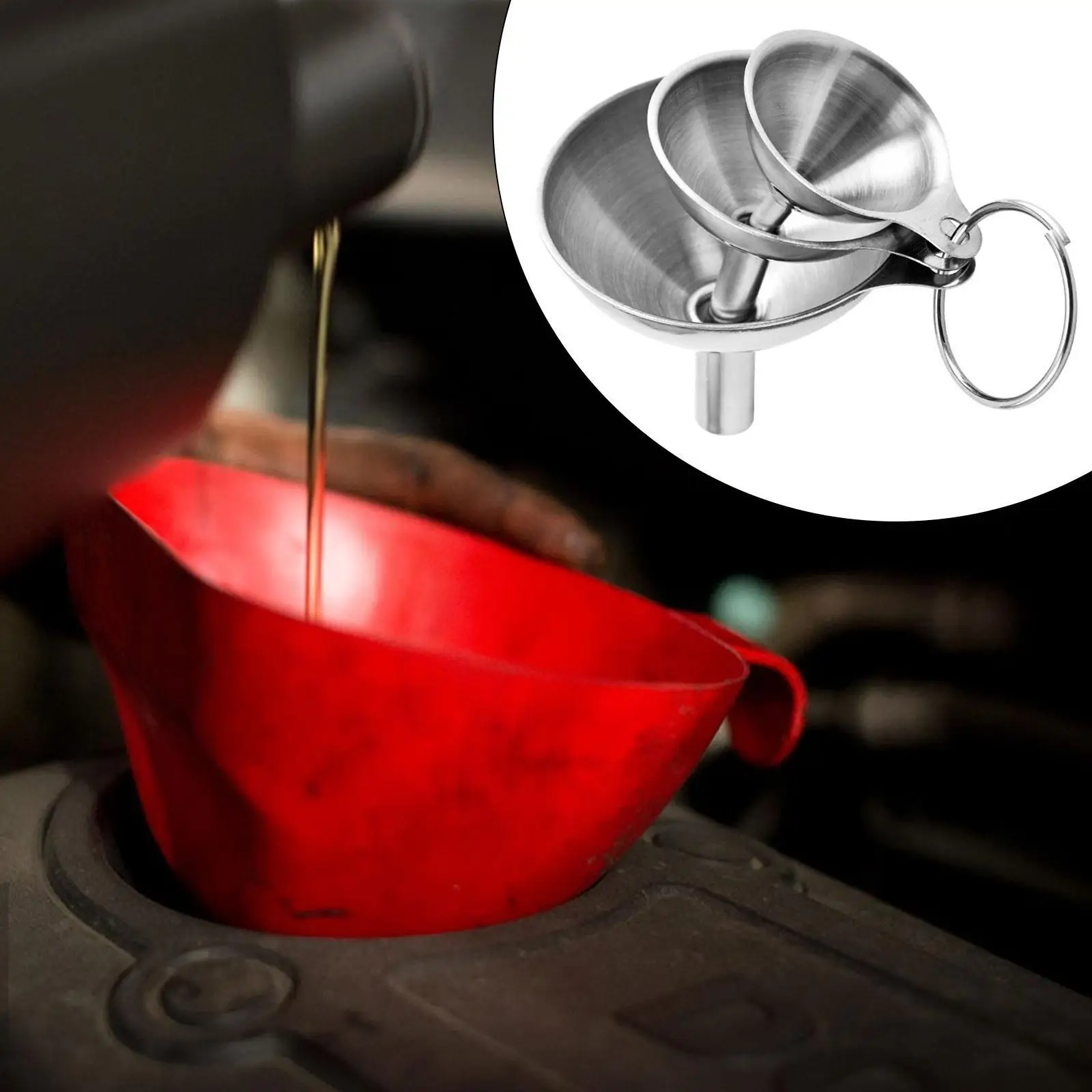 

3x набор кухонных воронок, воронки из нержавеющей стали, удобная воронка для пищевого масла и жидкости для сухих ингредиентов, перекачивающая жидкость