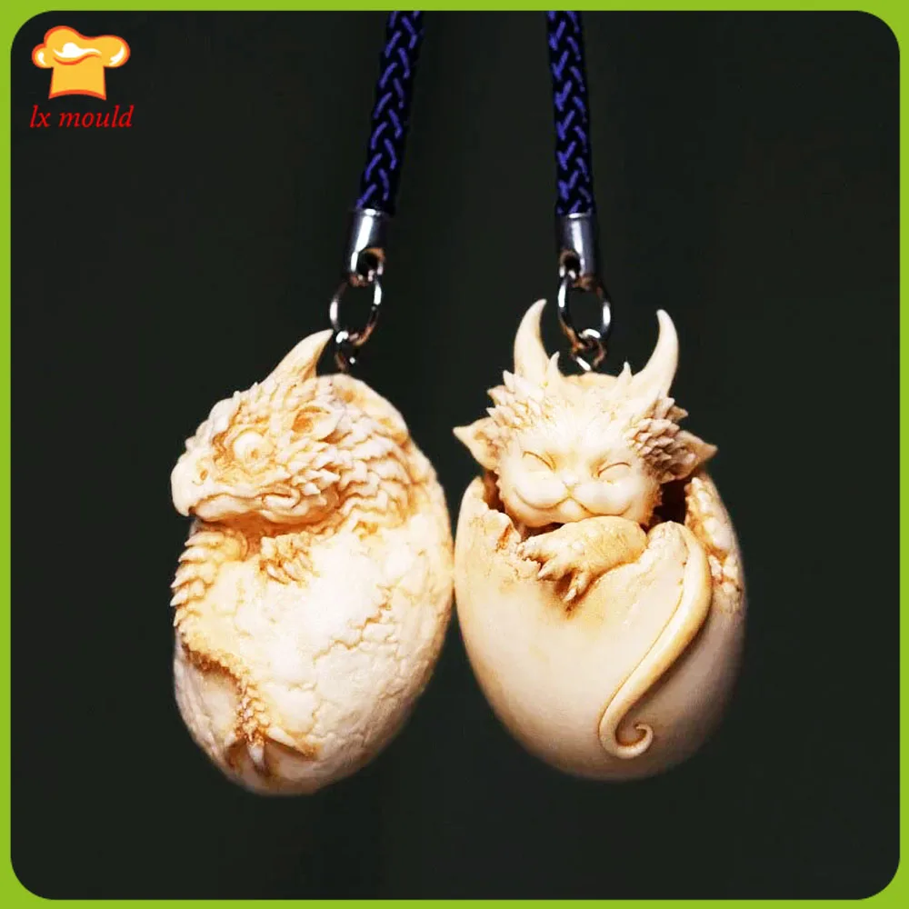 

3D Totoro Egg Silicone Molds Chocolate Soap Candle Resin Cute Dragon Hand-made Silicone Moulds Epoxy