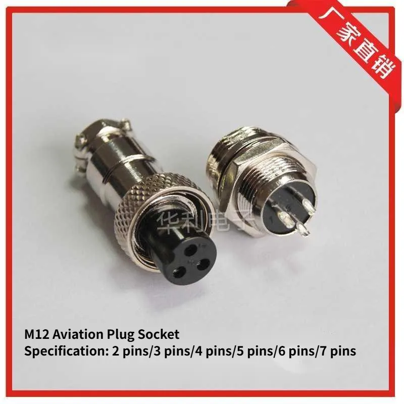 5pcs Aviation Plug Socket 12MM GX12 Connector 2-Pin 3-Pin 4-Pin 5-Pin 6-Pin 7-Pin Durable Electrical Part for Aviation Equipment