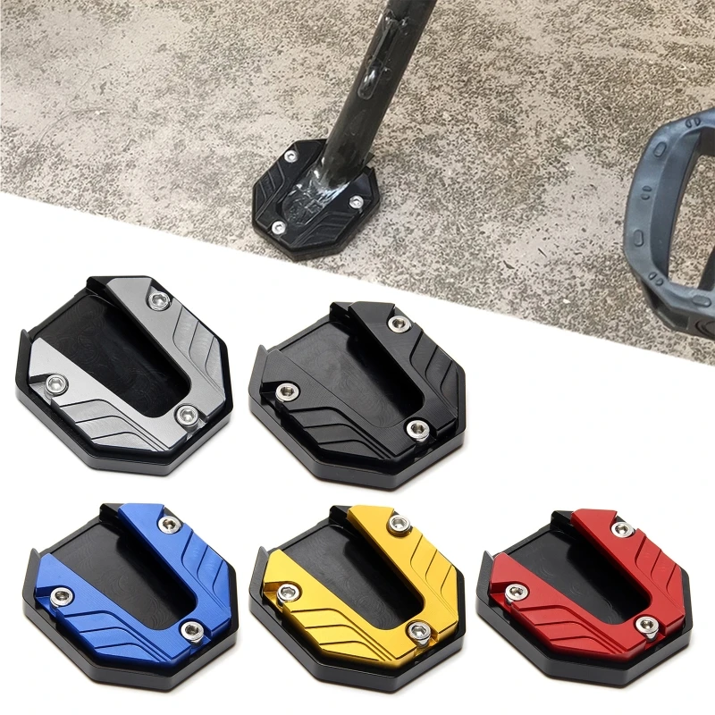 Motorcycle Bike Kickstand Extender Foot Side Stand Extension Foot Pad Support Plate Motorbike Accessories Aluminum Alloy