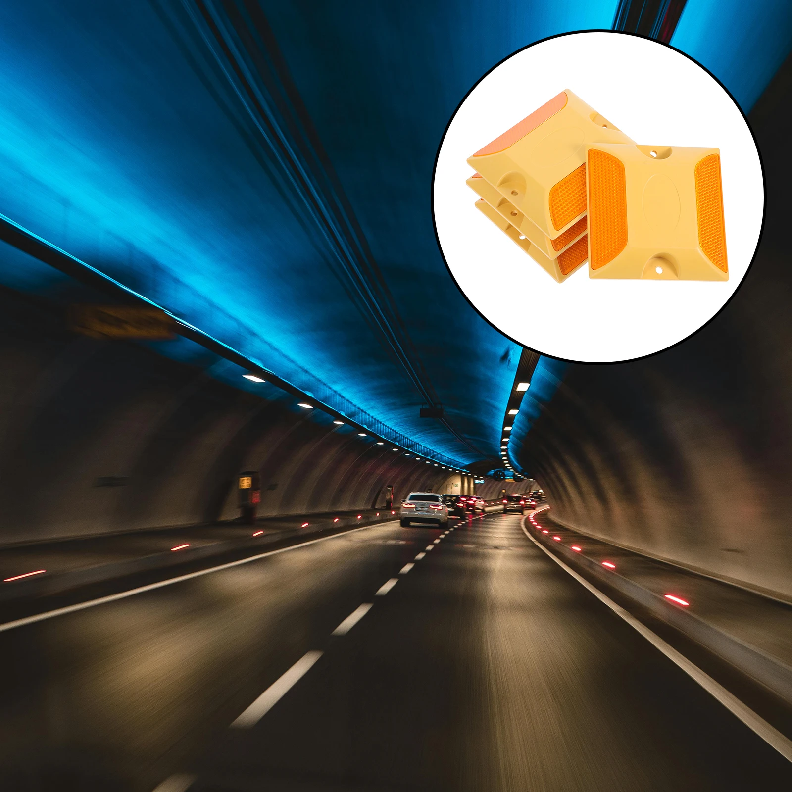 4 قطعة ترصيع الطريق العاكسة أثار ABS علامات الرصيف عالية الوضوح درب مدخل السلامة عاكس الطريق في الهواء الطلق