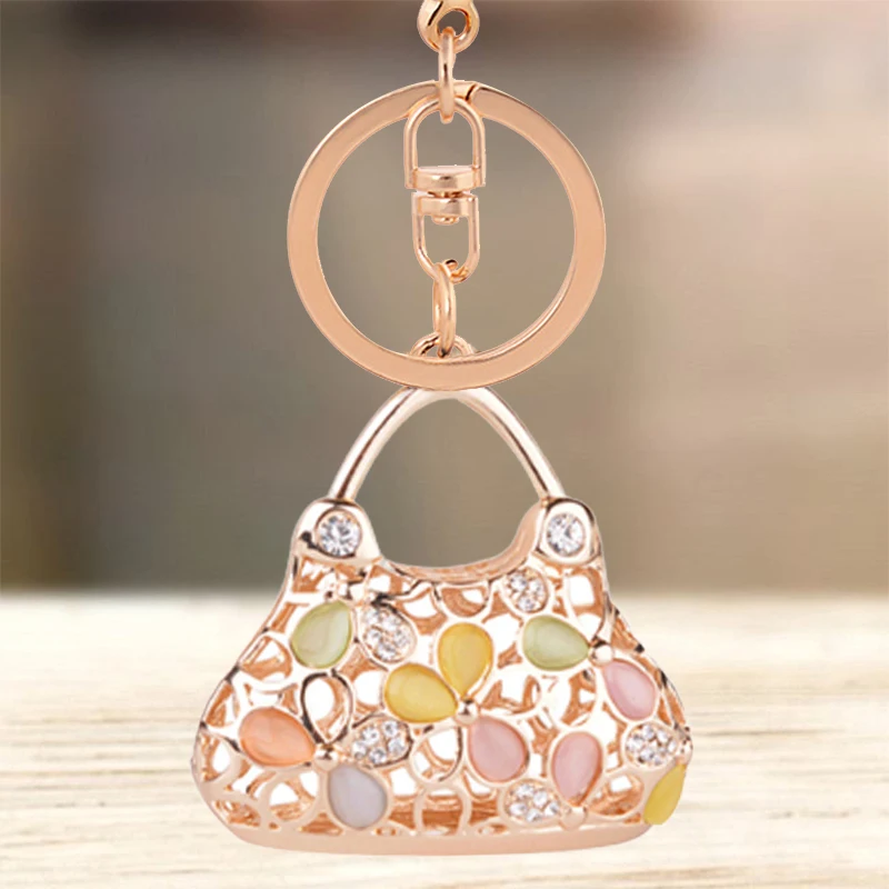 

Cute Hollowed Out Flower Bag Keychain Small Bag Key Chain Key Ring Holder Bag Pendant Accessories Keyring