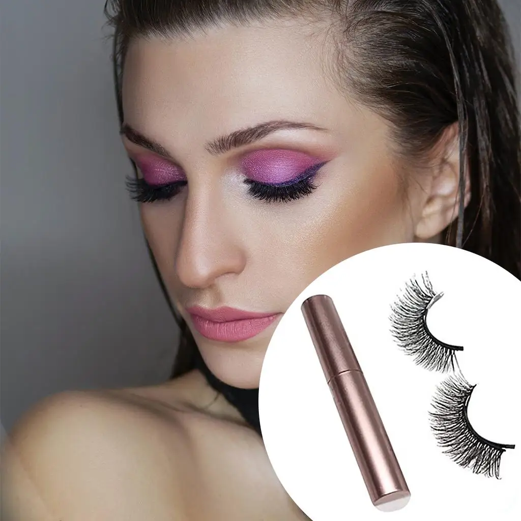 Falsches Wimpern-Set mit flüssigem Eyeliner, natürlich dauerhaftes Verlängerungsset für tägliches Make-up, Geburtstag, dramatische Treffen, natürlicher Look