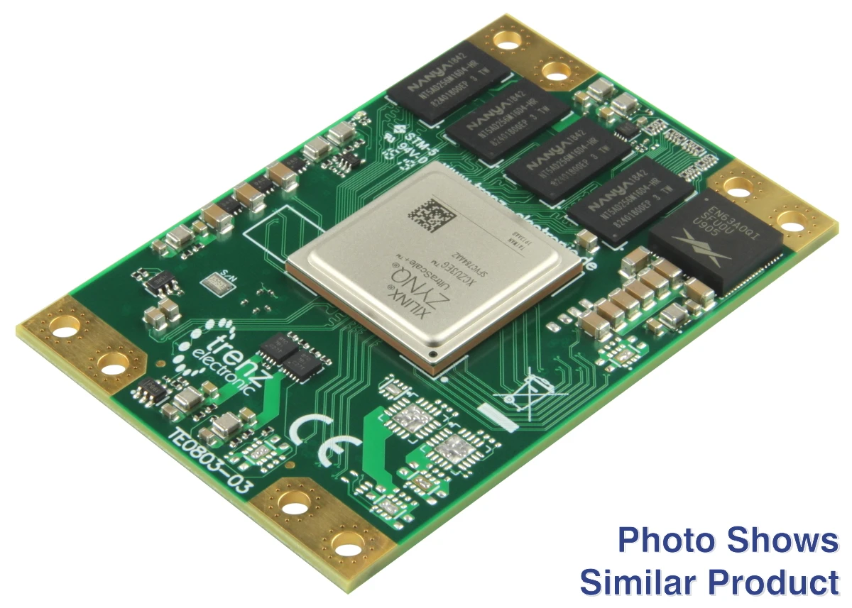 

MPSoC Module with AMD Zynq™ UltraScale+™ ZU4EG-1E, 2 GByte DDR4, 5.2 x 7.6 cm