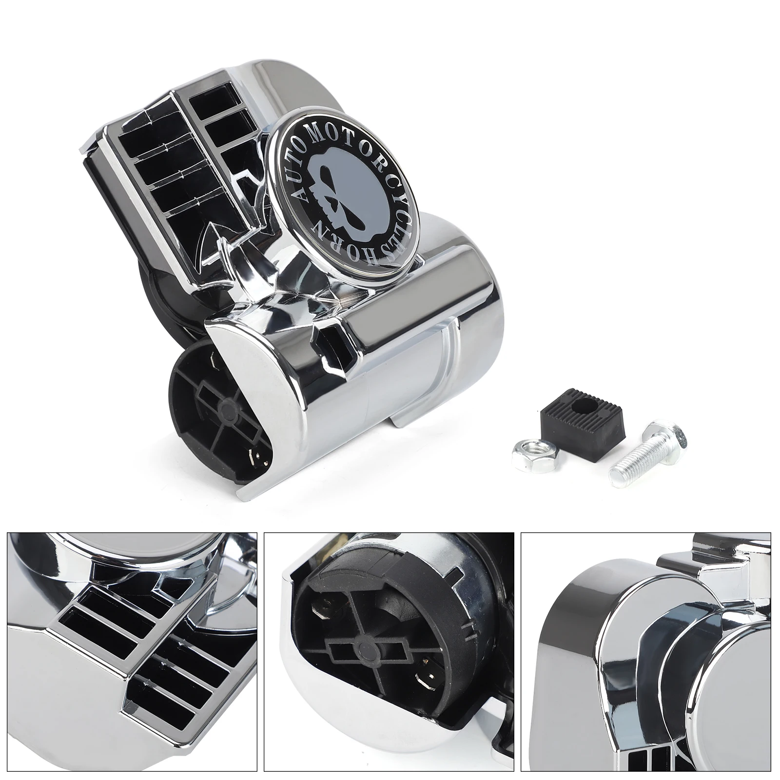Zughorn 12V 150DB 12V Marinehorn Bootshorn Kompaktes Schiffshorn Lufthorn Schiffshorn für Bozina Motorräder Autos ATV Chrom – Detail 7