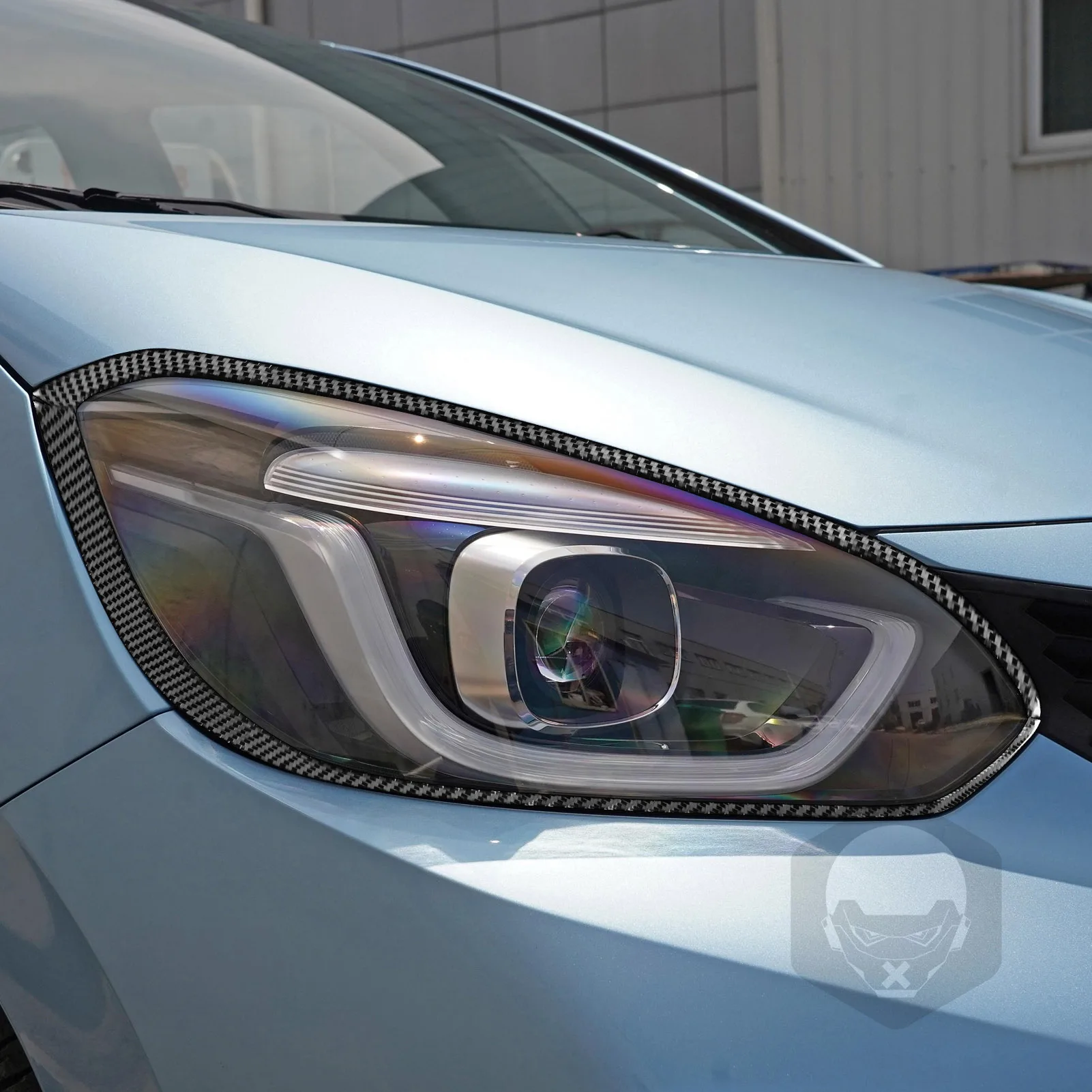 Real Carbon Fiber Car Accessories Headlight Eyebrow Decorative Trim Cover Soft Sticker For Honda Fit /Jazz GR9 2023 2024 2025