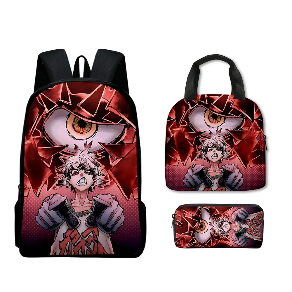 الهيب هوب شعبية Harajuku مضحك Gachiakuta ثلاثية الأبعاد مطبوعة 3 قطعة/المجموعة التلميذ الحقائب المدرسية كمبيوتر محمول Daypack على ظهره حقيبة الغداء مقلمة #1