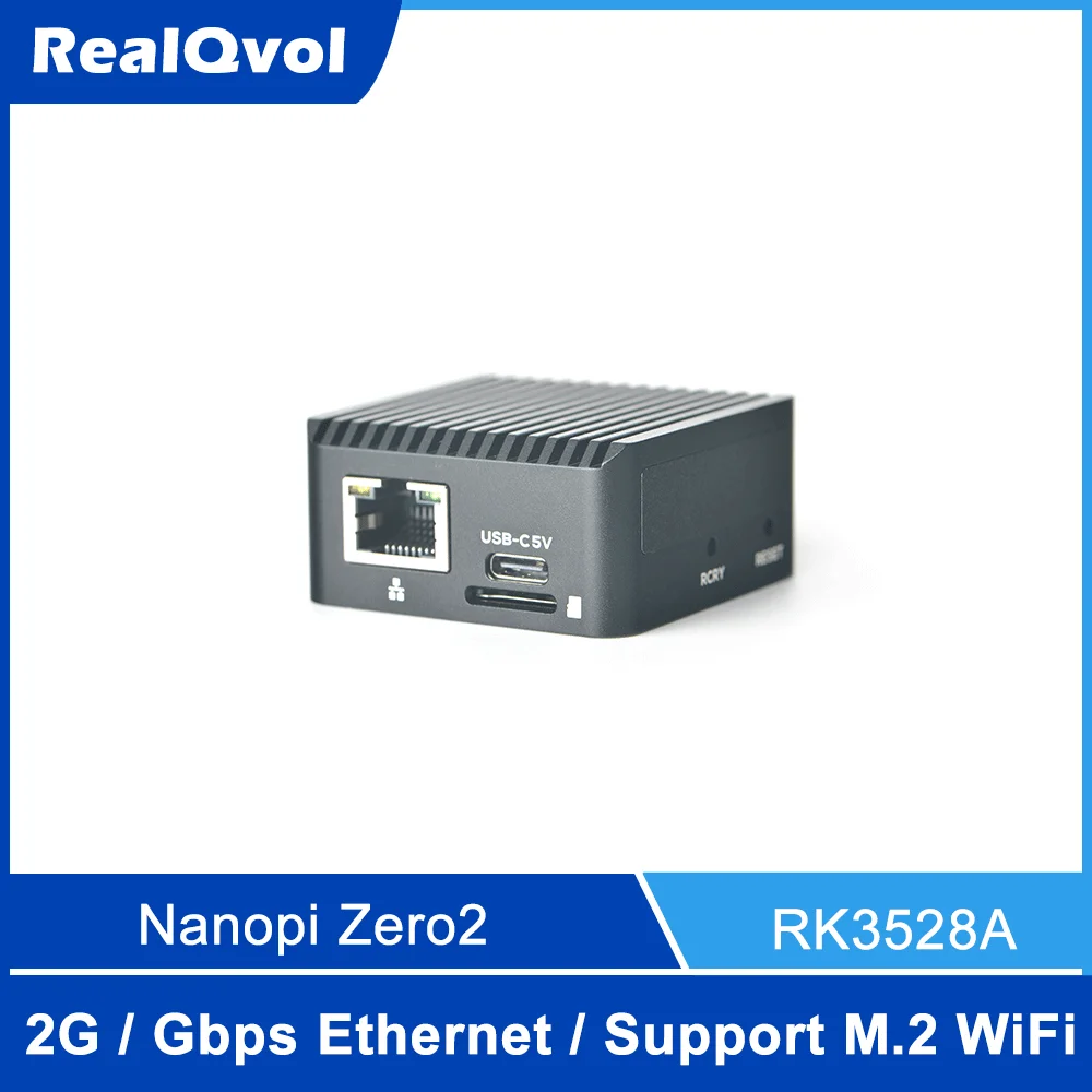 Imagem -03 - Realqvol Amigávelelec Nanopi Zero2 Mini Placa de Desenvolvimento Rk3528a gb Suporte para Expansão Emmc Wifi Porta Gigabit Ethernet