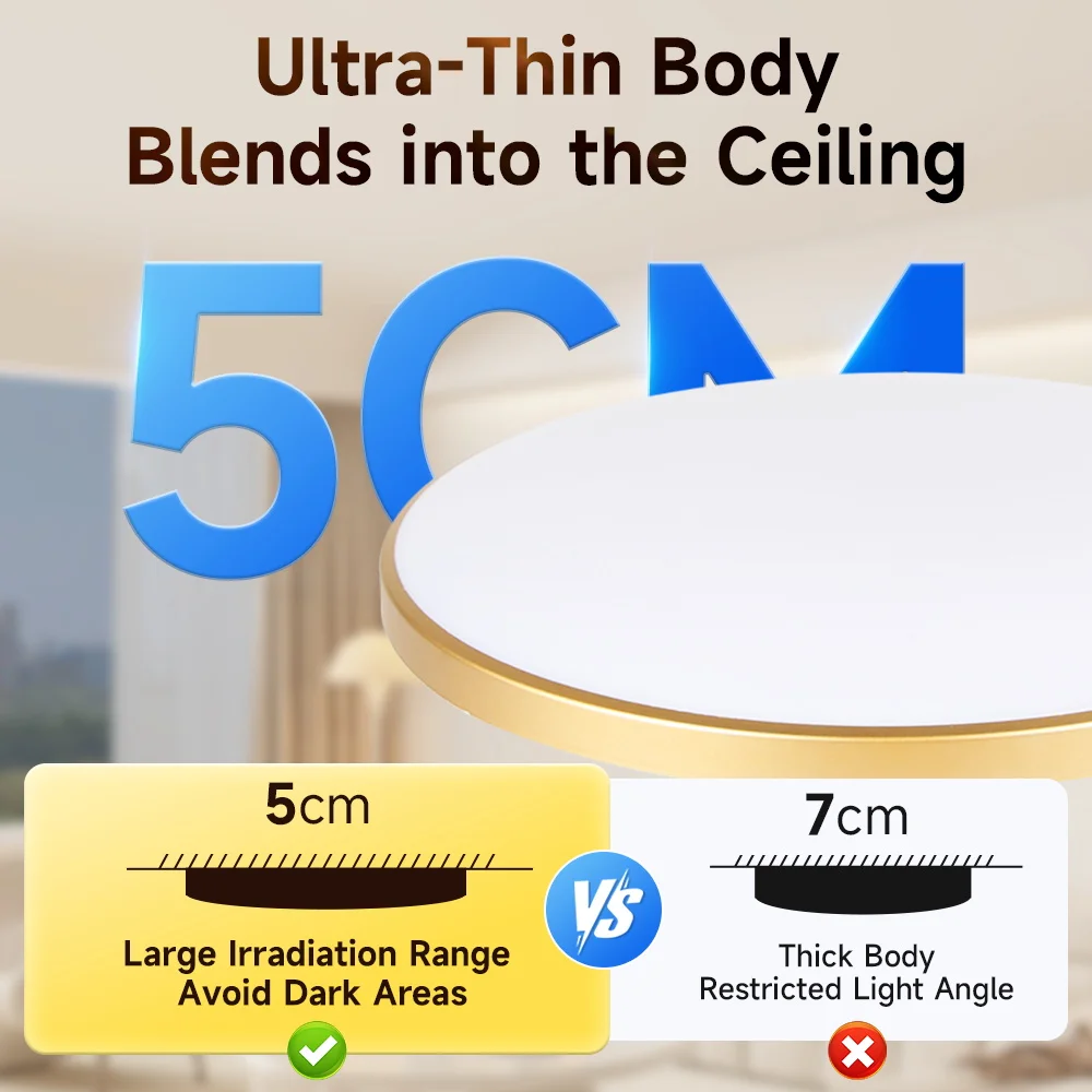 الذكية Led مصباح السقف غرفة المعيشة عكس الضوء LED مصابيح لوحة التحكم عن بعد متعدد الألوان ضوء السقف لغرفة النوم إضاءة المطبخ