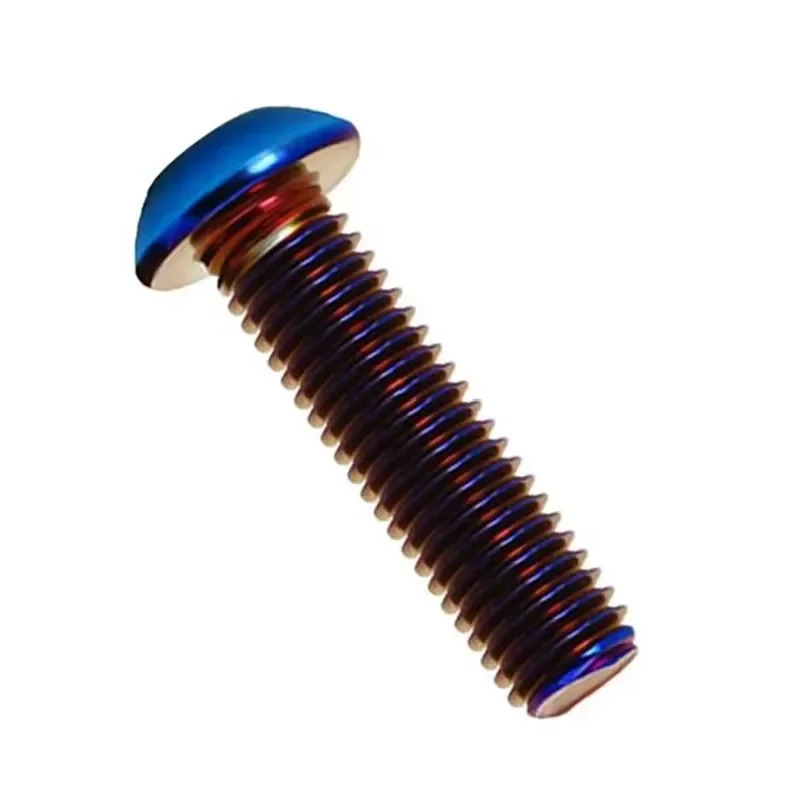 M4 M5 M6 M8 Rainbow Burnt Blue Round Head Hexagon Screws PVD Coated 304 Stainless Steel Motorcycle Modification Bolts