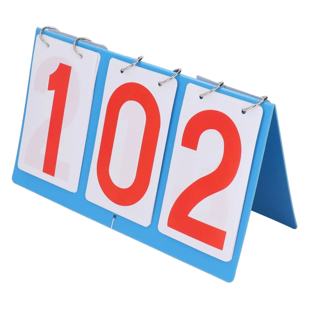 

Waterproof Plastic Flip Scoreboard 3-Digit Display Flip Flipper 3 Digit Scoreboard Blue Portable Scoreboard Table Tennis