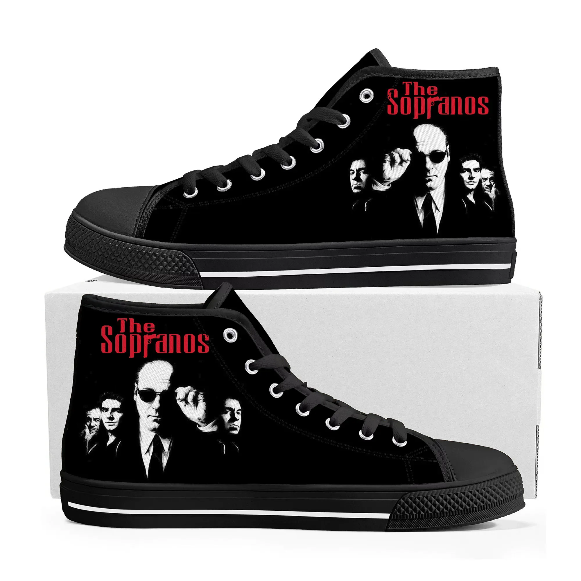 Sopranos High Top Sneakers Mens Womens Teenager High Quality Tony Soprano Gandolfini Canvas Sneaker Shoe Casual Custom Shoes