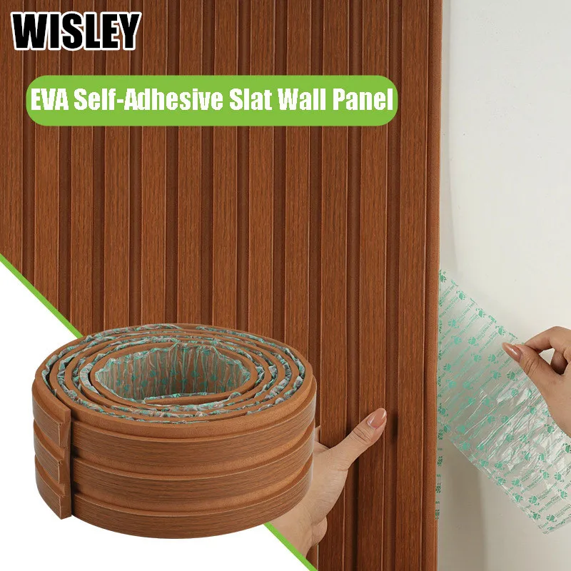 3D EVA Grille Wall Panel Self Adhesive Slat Wall Sticker for Living Room Bedroom Office Wall Renovation Background Decoration