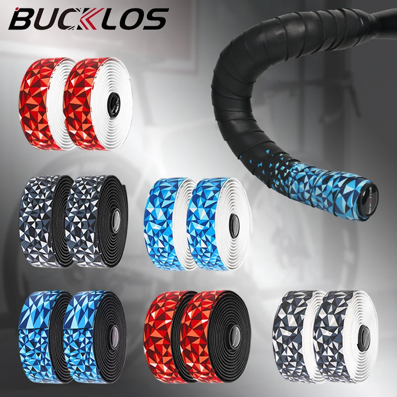 

BUCKLOS Ленты на руль велосипеда Поглощающие пот Скоростной ремень на руль гоночного велосипеда Градиентный узор Ленты на руль велосипеда