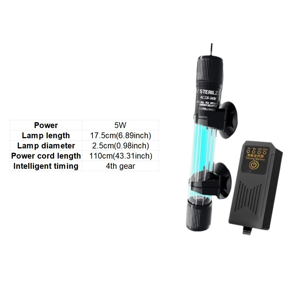 lampada-de-esterilizacao-uv-para-aquario-com-quatro-velocidades-e-temporizador-lampada-submersivel-com-display-digital-para-purificacao-de-Agua-a-prova-d'Agua