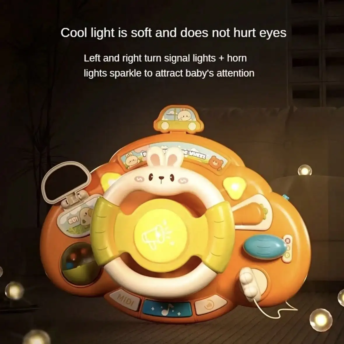 

Baby Stroller Walking Artifact Cartoon Co-Pilot Toy Educational Early Education Machine Simulation Car Back Seat Steering Wheel