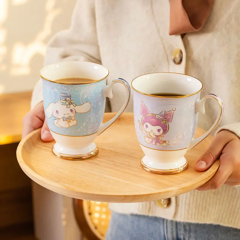 

Hello Kitty Cinnamoroll Anime Kawaii Sanrio Household Tea Cups Cute Cartoon Kuromi Water Cup Milk Mug Christmas Gifts for Girls
