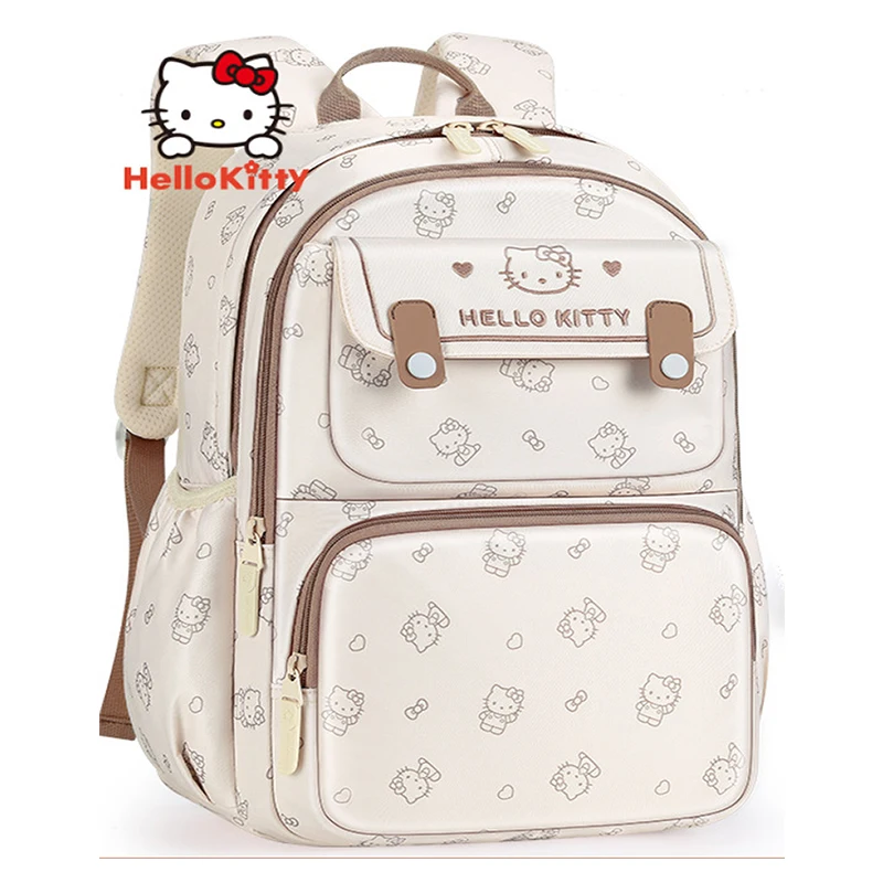 Miniso Hello Kitty Girls Waterproof Schoolbag Children Lightweight Backpack Pupil Grade 3-6 Shcool Book Bag student Leisure Gift