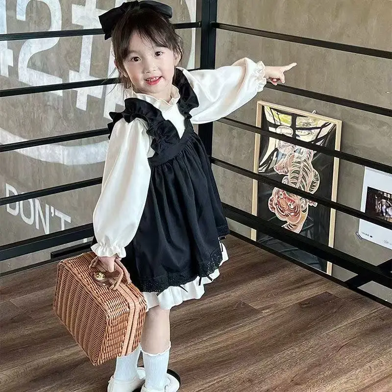 

Girls' Spring and Autumn New Forest style Long sleeved Dress Children's Fashion Lolita Dress Baby Girls' Clothing