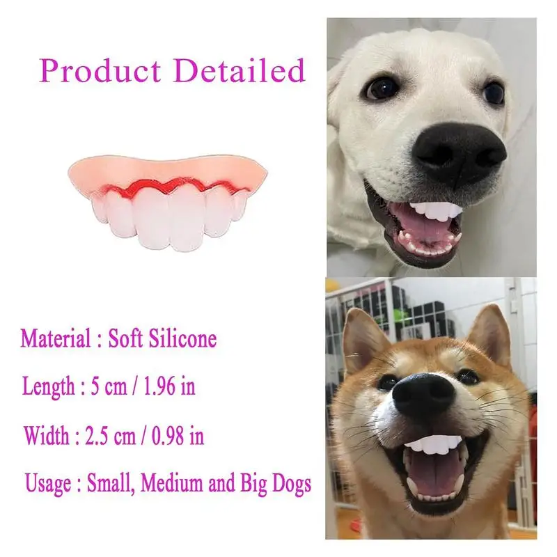 Dentures For Dogs Dog Fake Braces Creative Humorous Durable Tear Resistant Easy To Apply Dog Toy Teeth Funny Halloween Costume