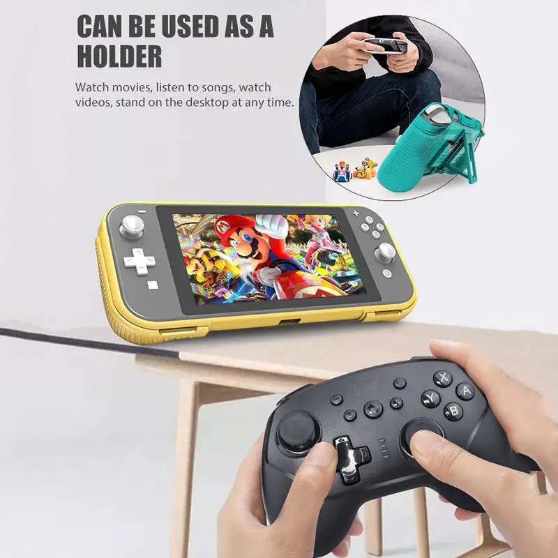 Casing ringan untuk ponsel Switch Lite Host, penutup pelindung TPU dua dalam satu Baru dengan braket cangkang keras bawaan 2 slot kartu Game