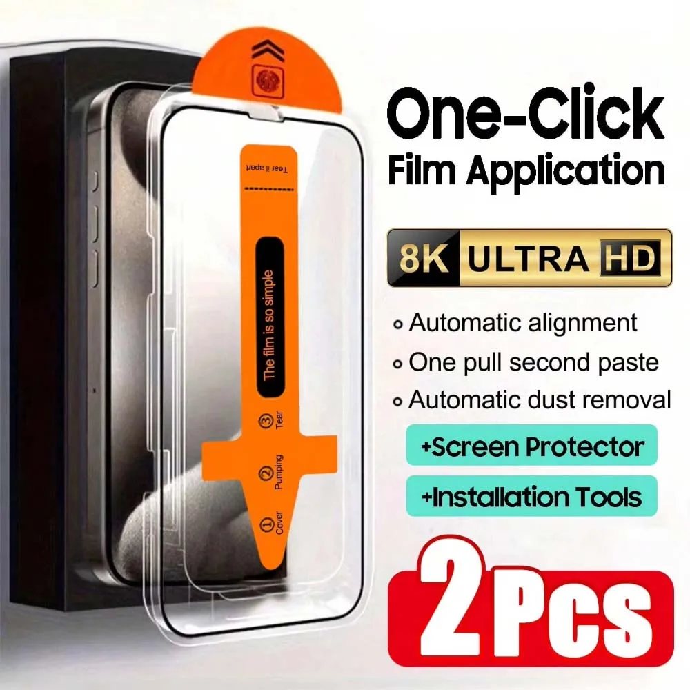 2Pcs Privacy Tempered Glass For iPhone13 12 11 14 15 16 17Pro Max 16e Screen Protector Anti spy Dust free Installation With Easy